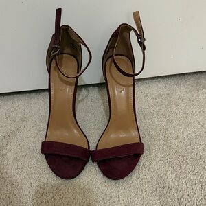 Charlotte Russe Maroon Ankle Strap Heels